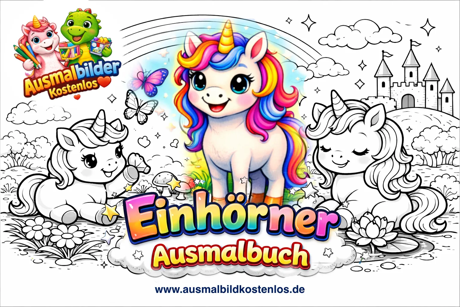 Kostenloses Einhorn-Malbuch zum Download PDF