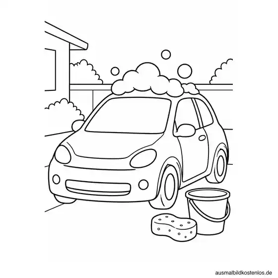 Auto beim Waschtag mit Schaum