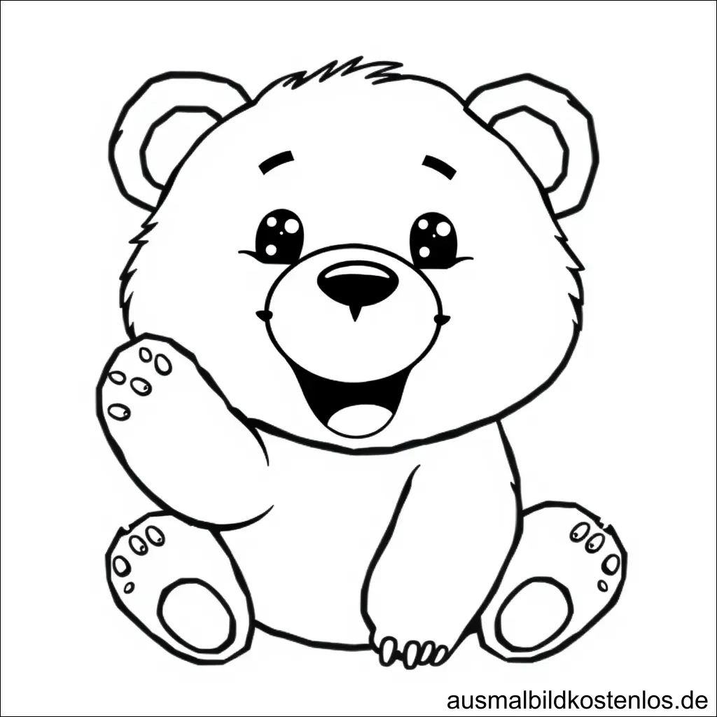 einfaches Bär Ausmalbild für Kinder