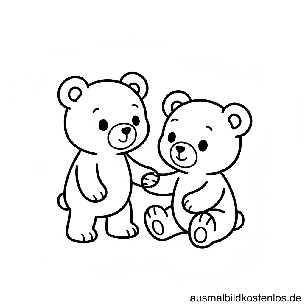 Bär Baerin Spielen Ausmalbild Drucken