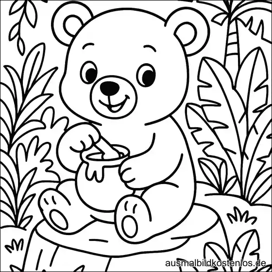 Bär Ausmalbild – Kostenlos zum Drucken