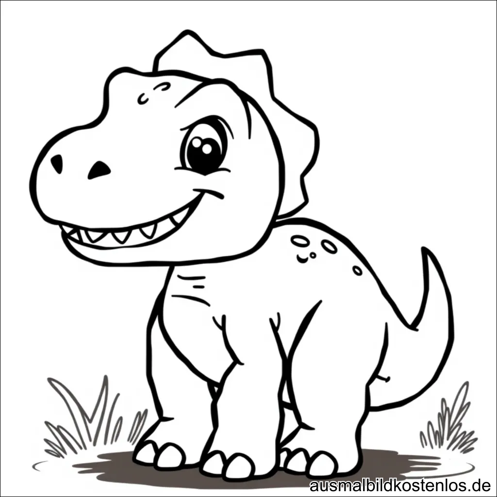 Dinosaurier Malvorlage – Süßer T-Rex zum Ausmalen