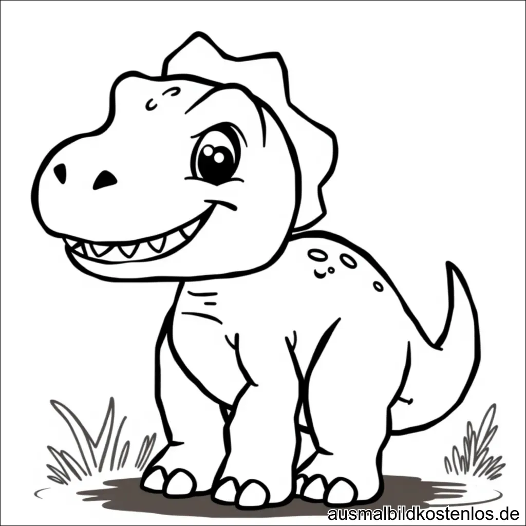 Dinosaurier Malvorlage – Süßer T-Rex zum Ausmalen