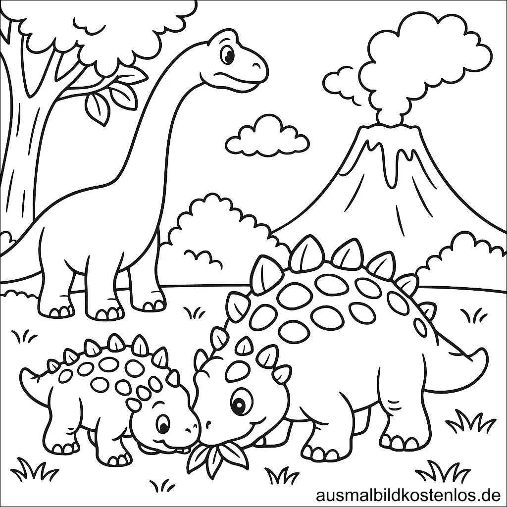 Dinosaurier Malvorlage – Süße Ausmalbilder