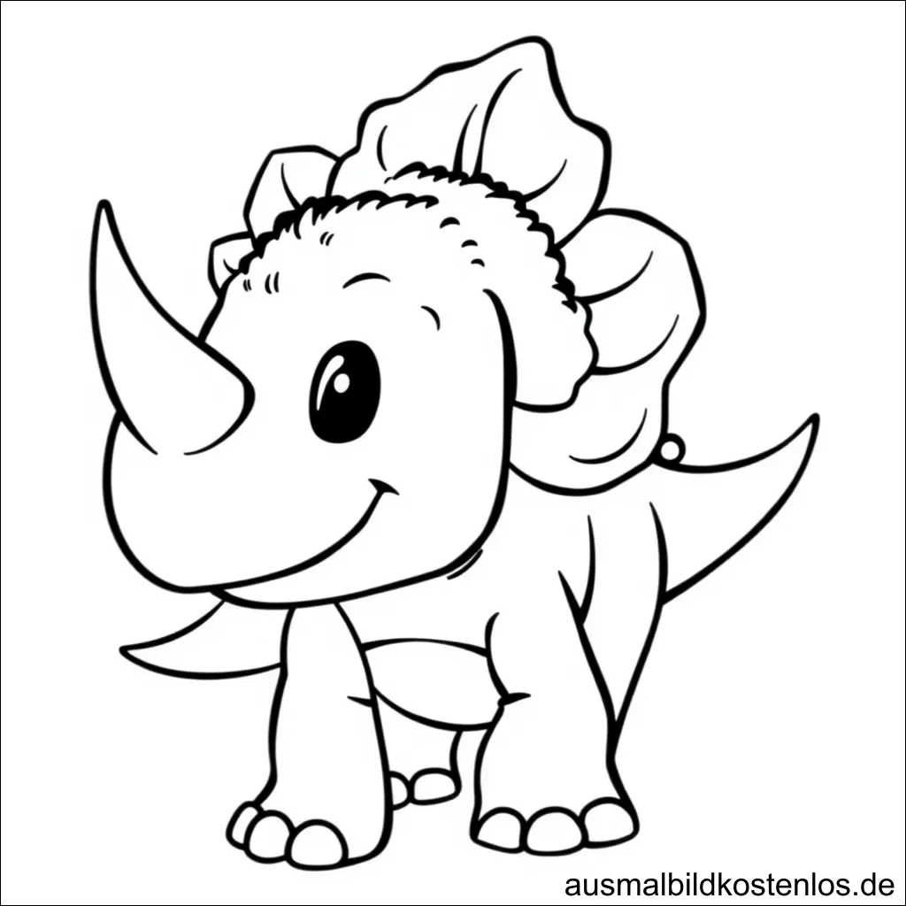 Dino Triceratops Baby Ausmalbild