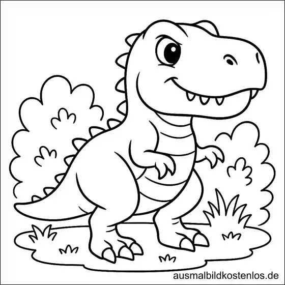 T-Rex Ausmalbild für Kinder zum Ausmalen