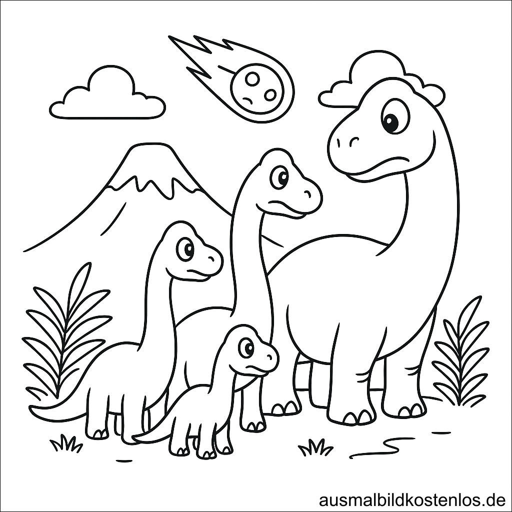 Brachiosaurus Gefahr Malvorlage – Ausmalbilder