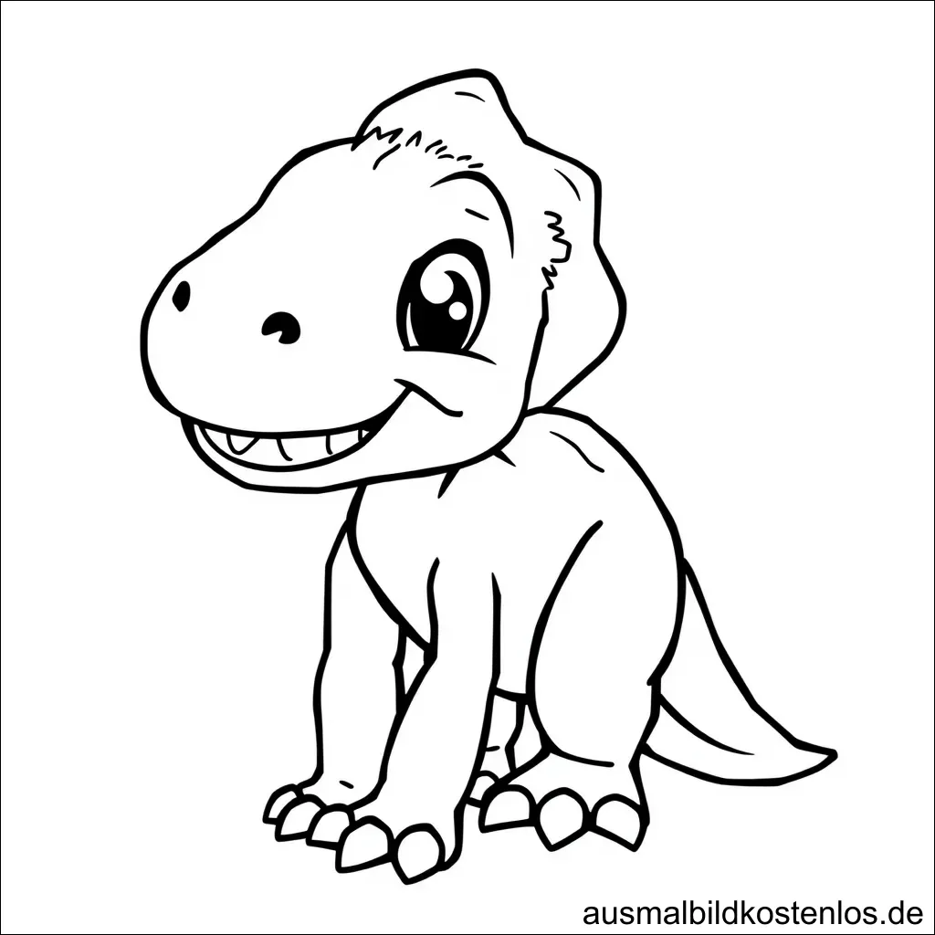 kleiner Dinosaurier Ausmalbild für Kinder