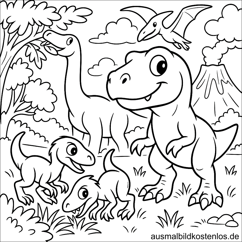 Dinosaurier Malvorlage – Süße Ausmalbilder