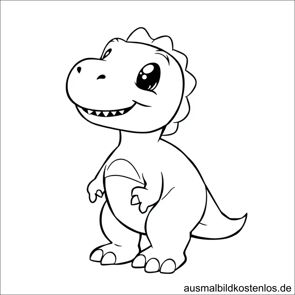 Dinosaurier Malvorlage - Süßer T-Rex zum Ausmalen