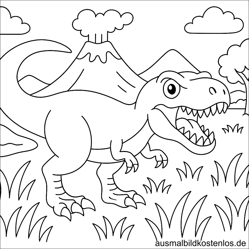 Dinosaurier T-Rex Malvorlage zum Ausmalen