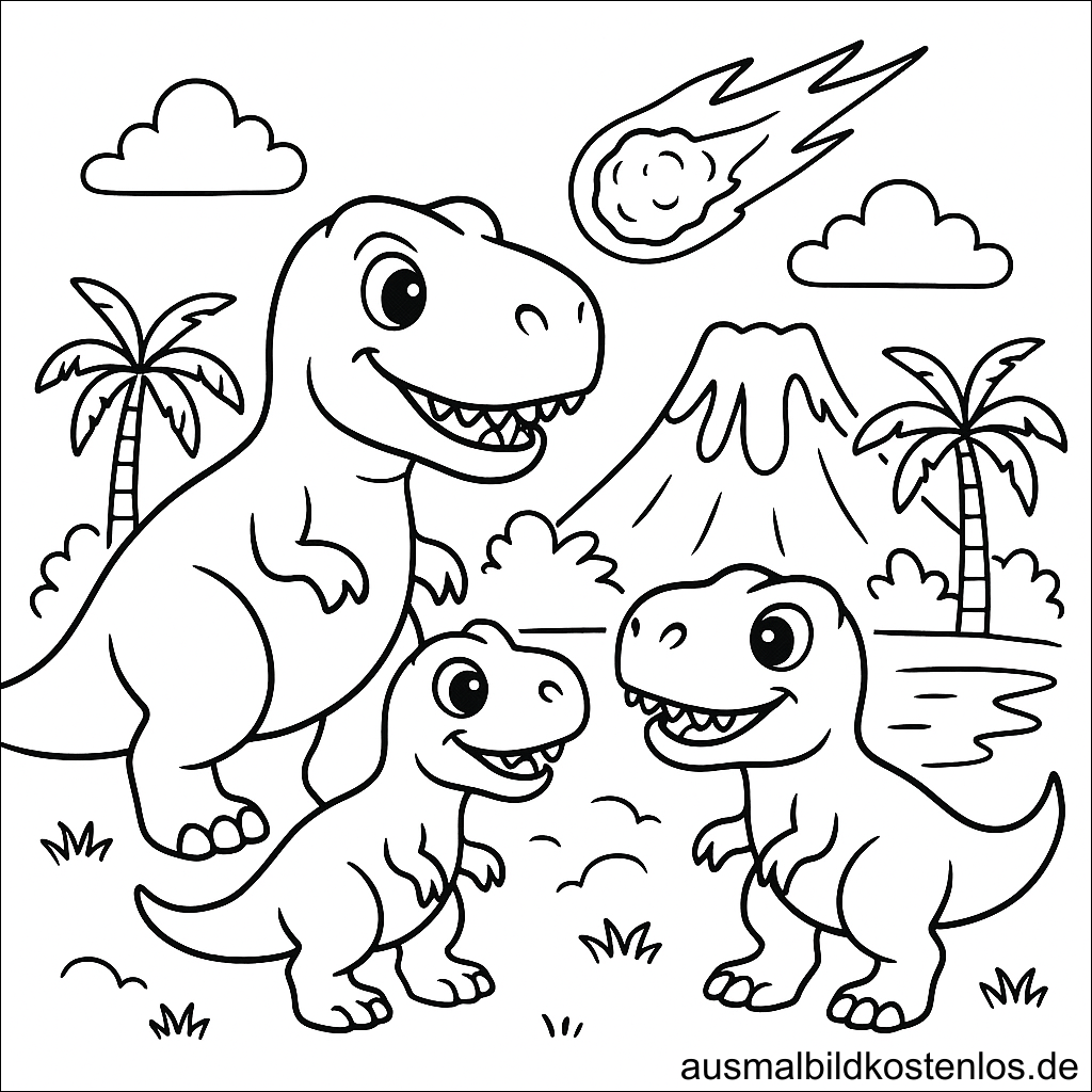 Tyrannosaurus Rex Ausmalbild für Kinder
