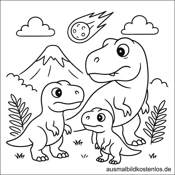 Dinosaurier Malvorlage – Süßes Ausmalbild