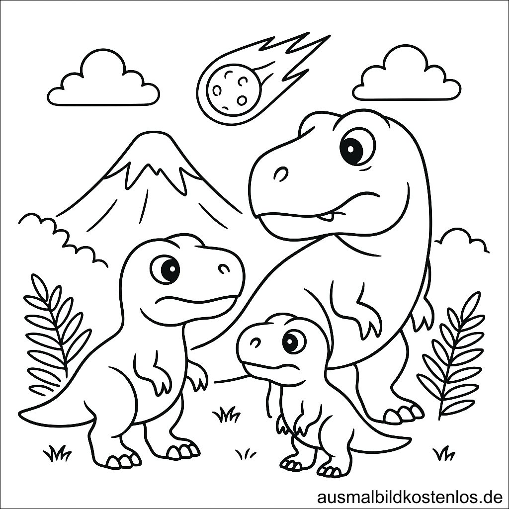 Dinosaurier Malvorlage – Süßes Ausmalbild