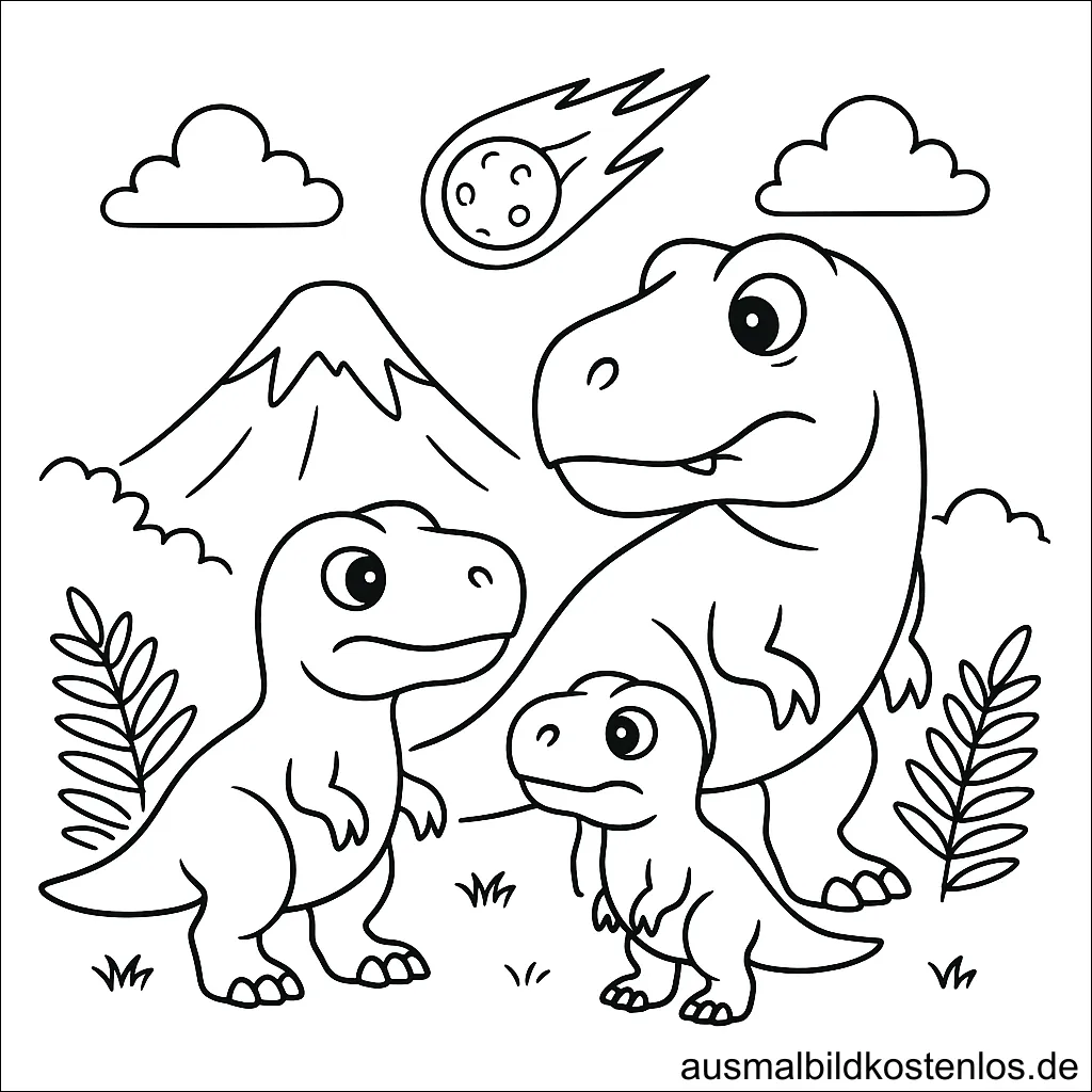 Dinosaurier Malvorlage - Süßes Ausmalbild