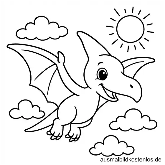 Flugsaurier Malvorlage Ausmalbild einfach