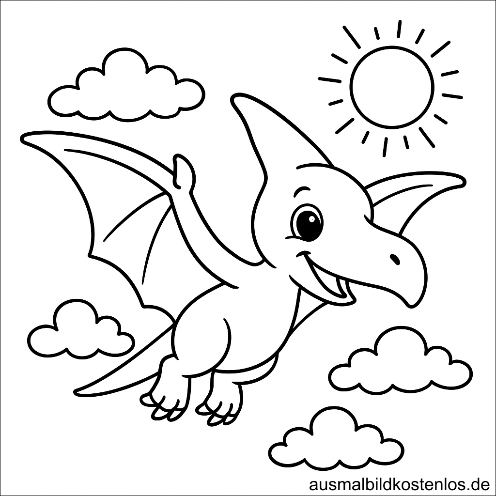 Flugsaurier Malvorlage Ausmalbild einfach
