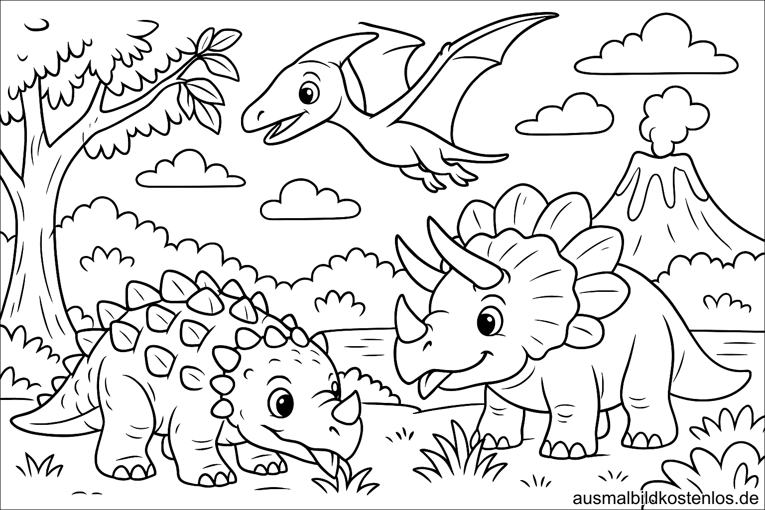 Dinosaurier Malvorlage – Süße Ausmalbilder