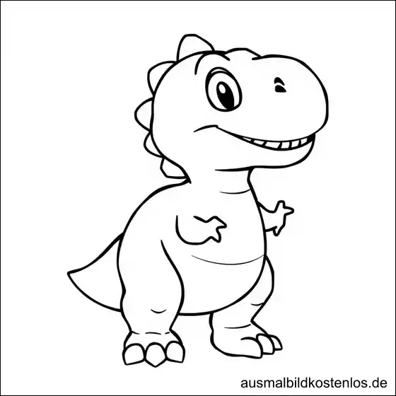 Dinosaurier Malvorlage – Süßer T-Rex zum Ausmalen