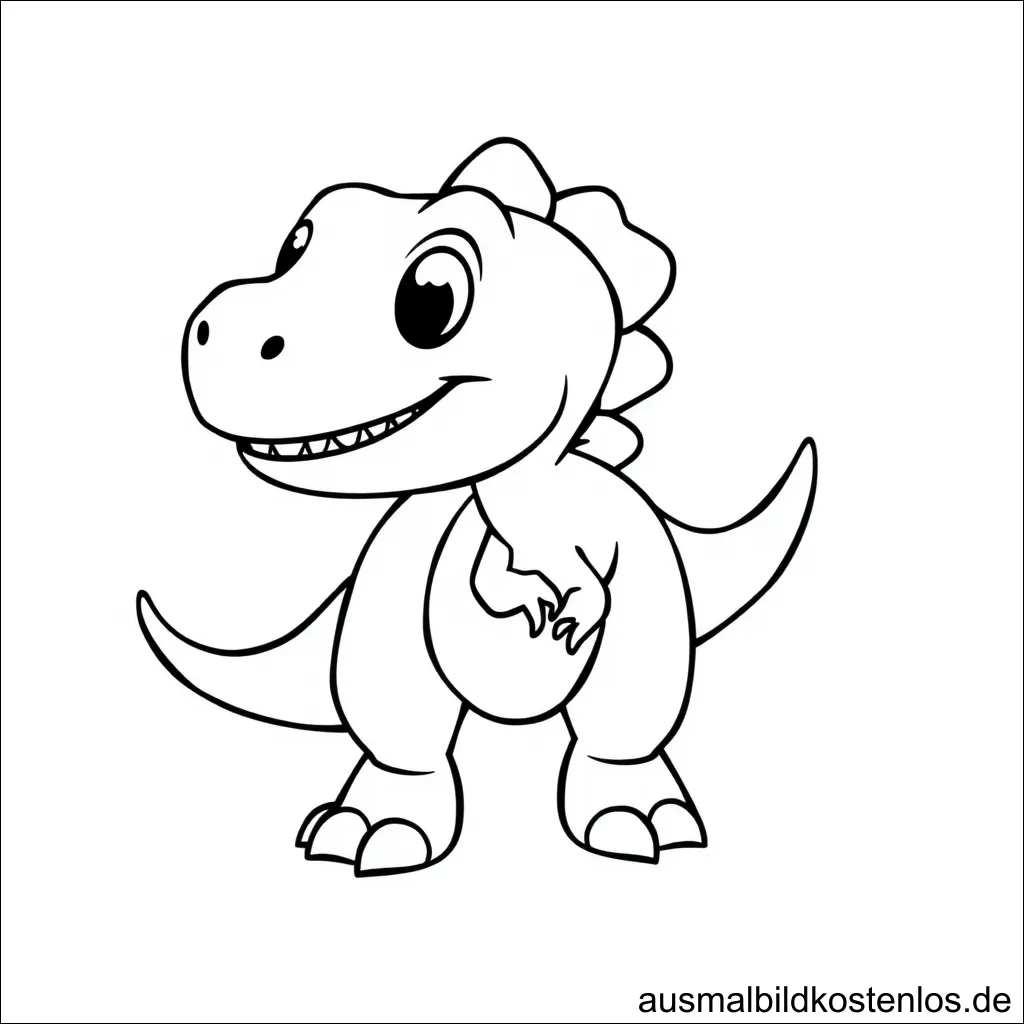 Dinosaurier Malvorlage – Süßer T-Rex zum Ausmalen