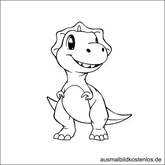 Dinosaurier Malvorlage – Süßer T-Rex zum Ausmalen
