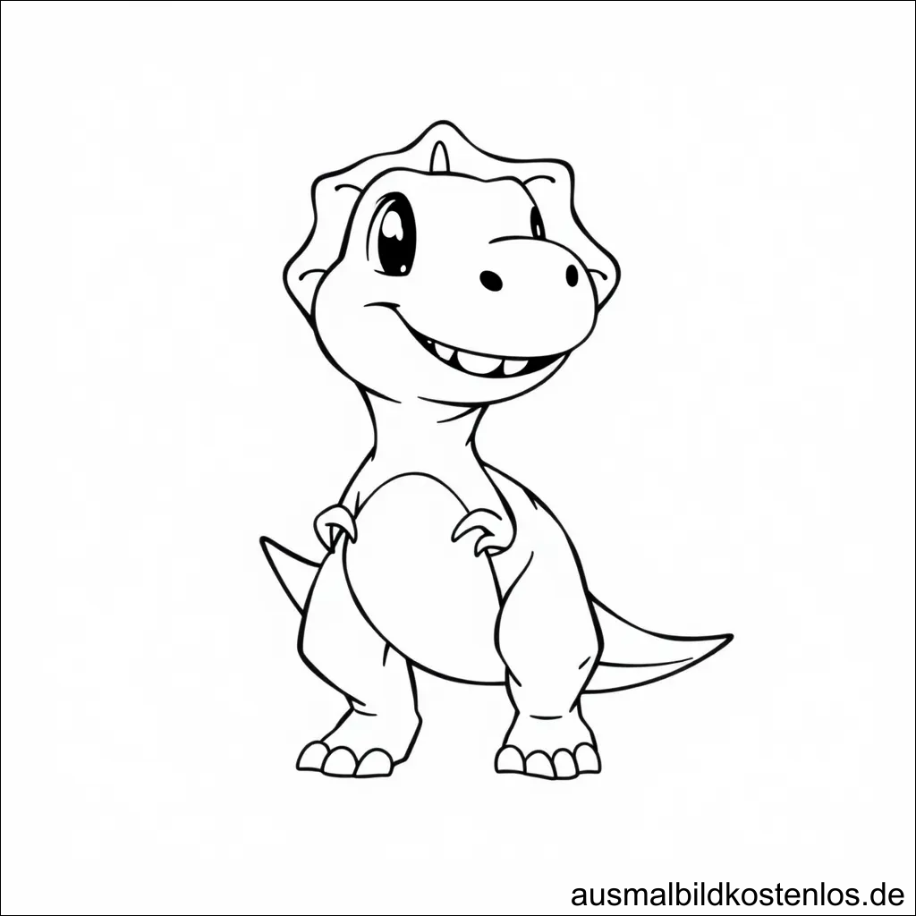 Dinosaurier Malvorlage – Süßer T-Rex zum Ausmalen