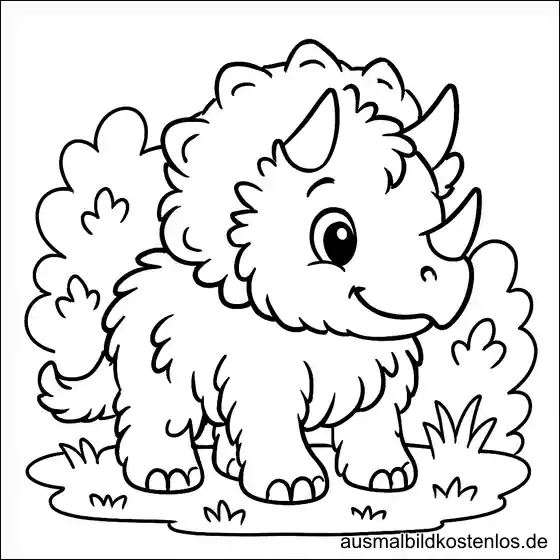Triceratops Ausmalbild – Süßes Dino-Motiv für Mädchen