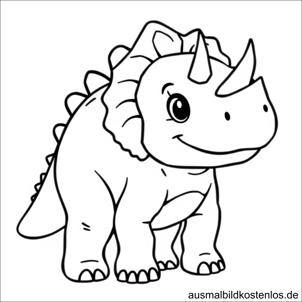 Triceratops Ausmalbild – Süßes Dino-Motiv
