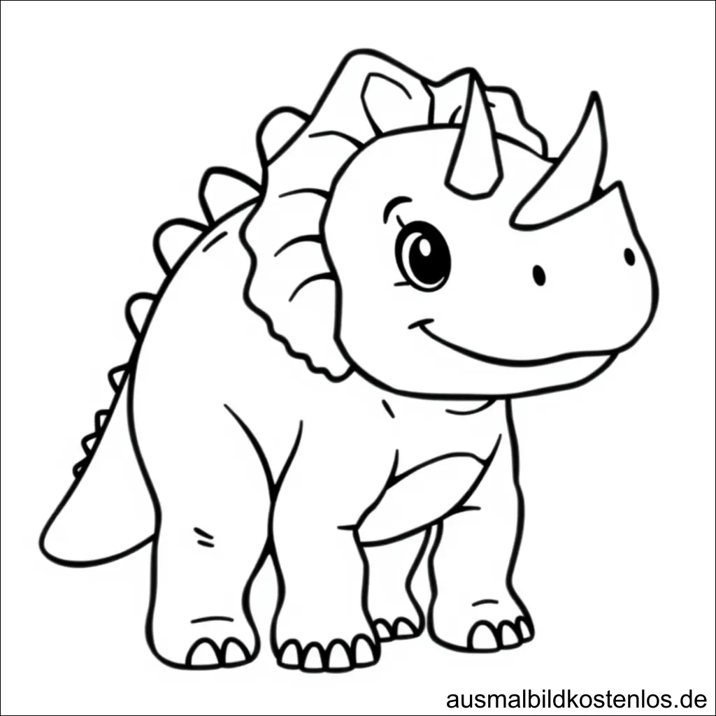 Triceratops Ausmalbild - Süßes Dino-Motiv