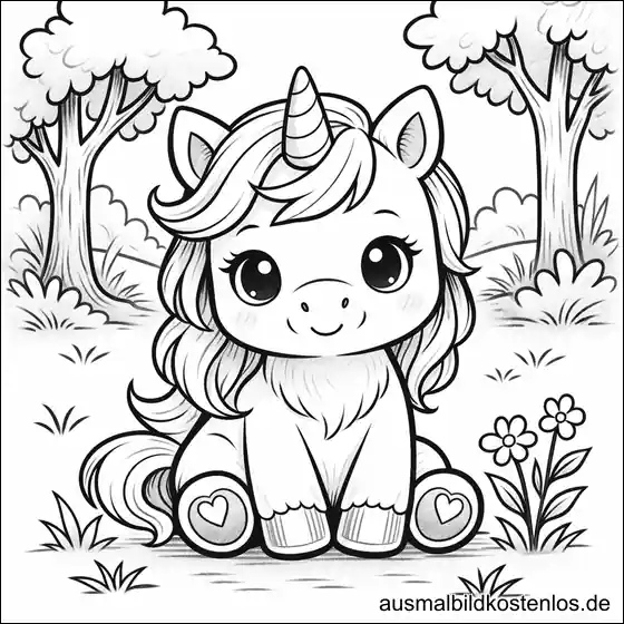 Gratis Einhorn-Malvorlage für Kinder