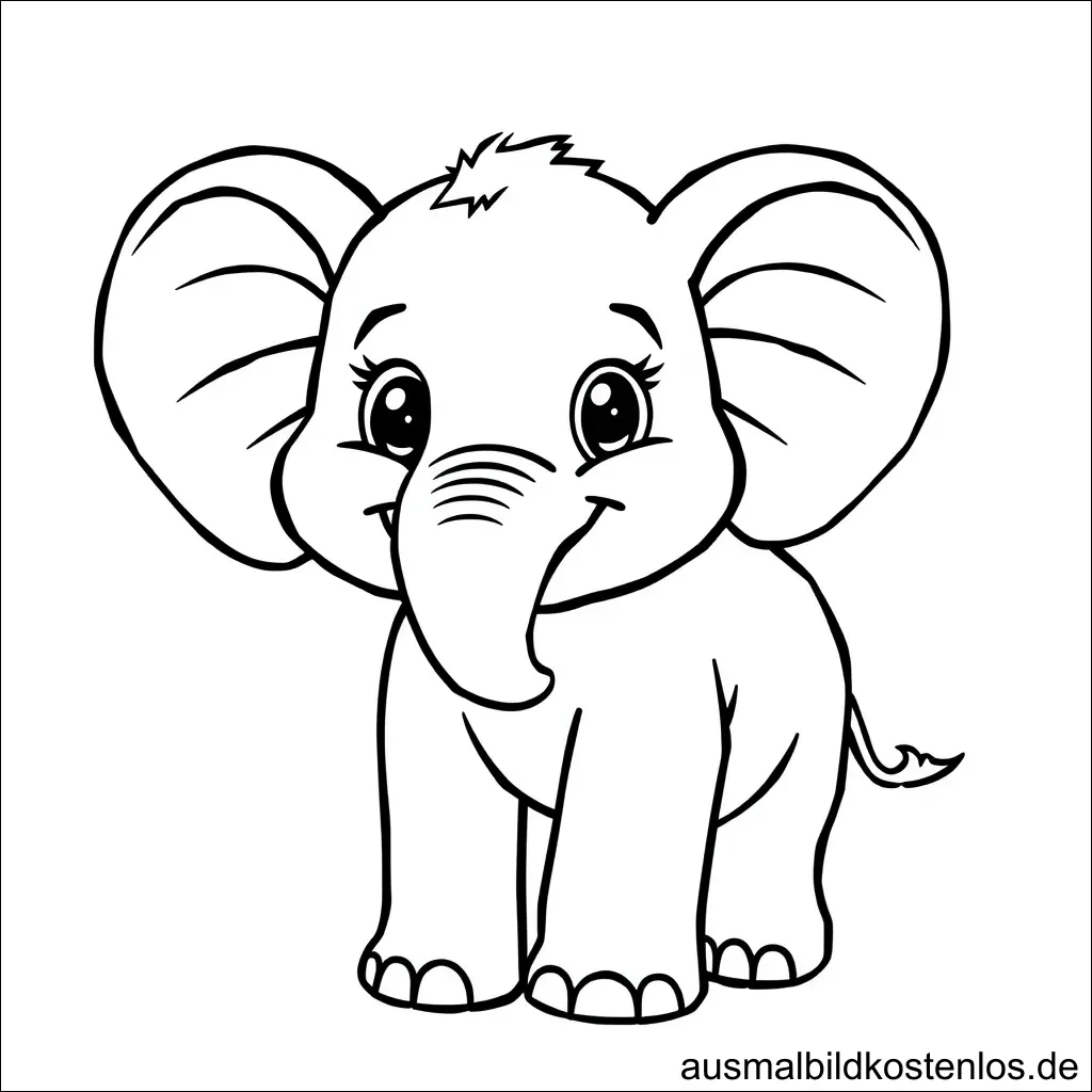 Elefantenbaby Ausmalbild für Kinder