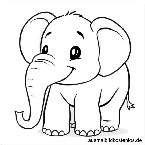 Baby Elefant Ausmalbild kostenlos zum Drucken