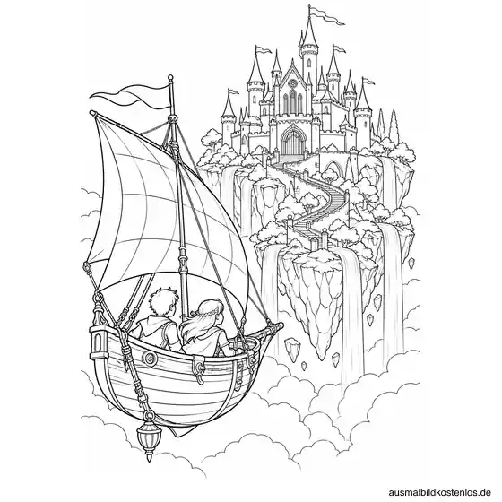 Mit dem fliegenden Schiff zum Wolkenschloss