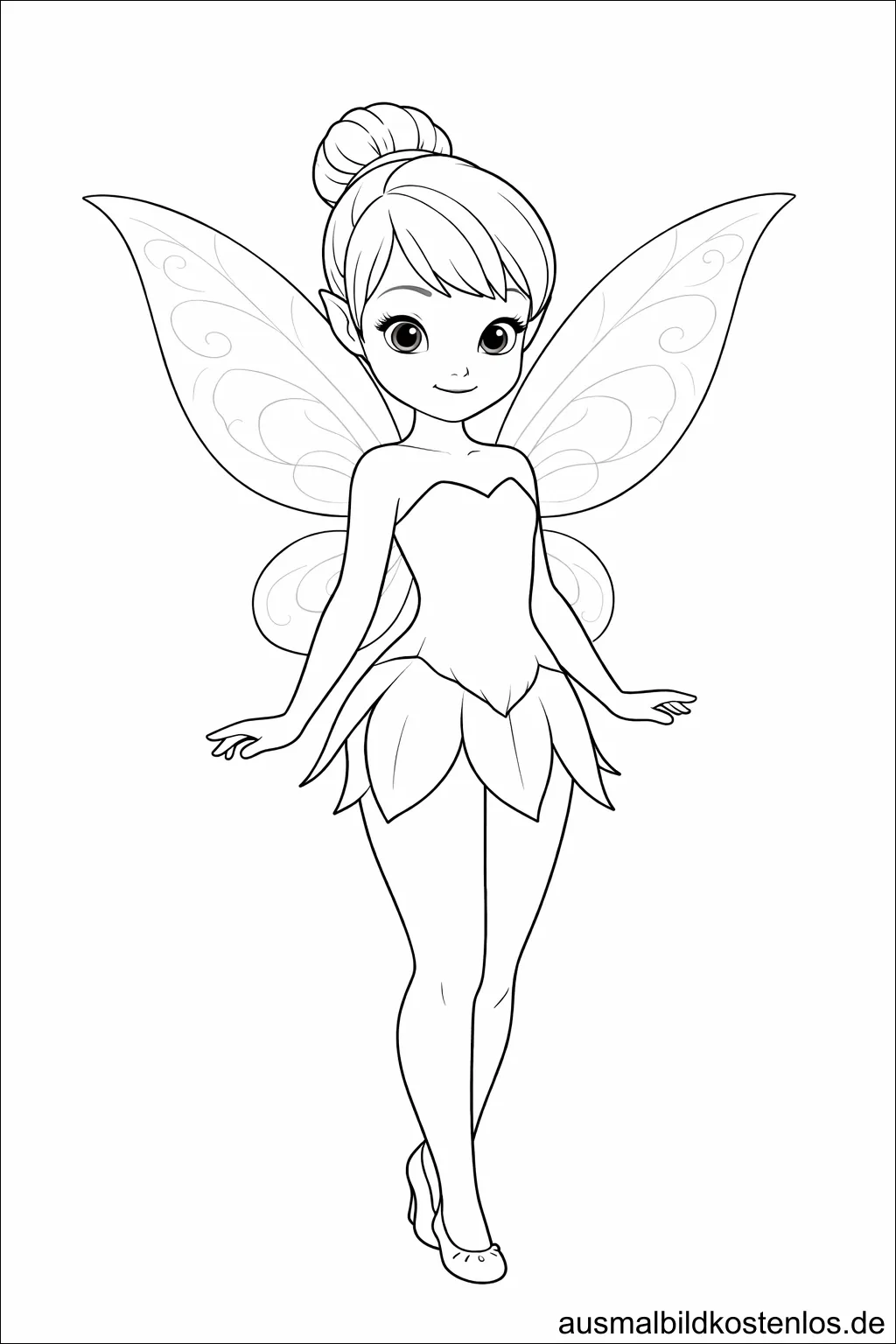 Fee mit Flügeln – gratis Ausmalbild