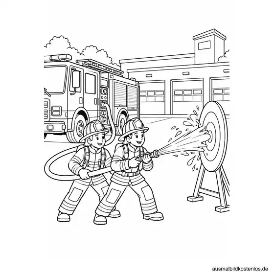 Löschübung auf dem Feuerwehrhof