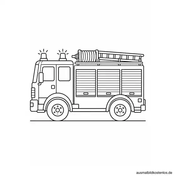 Einfaches Feuerwehrauto zum Ausmalen