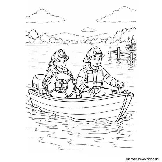 Feuerwehrboot bei einer Rettungsübung