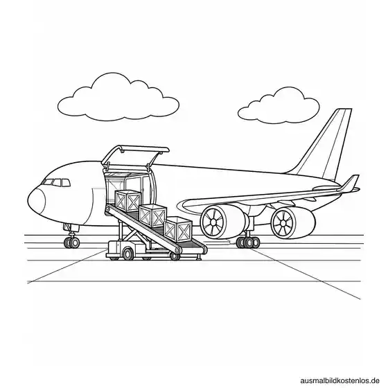 Frachtflugzeug mit geöffneter Ladeluke