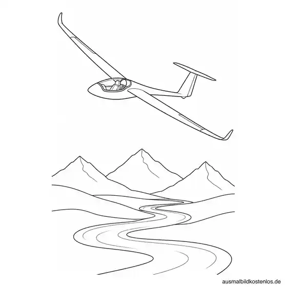 Segelflugzeug über den Bergen