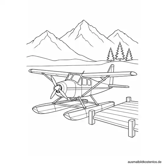 Wasserflugzeug am Bergsee
