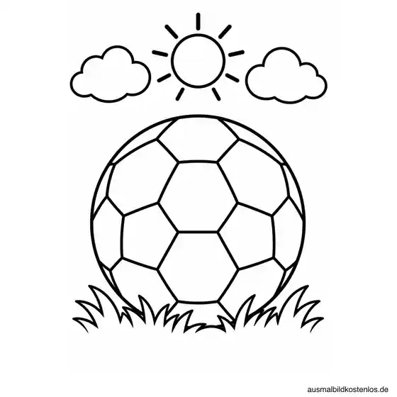 Großer Fußball auf einer Wiese