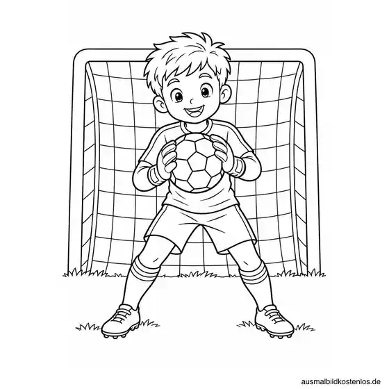 Torwart fängt den Fußball
