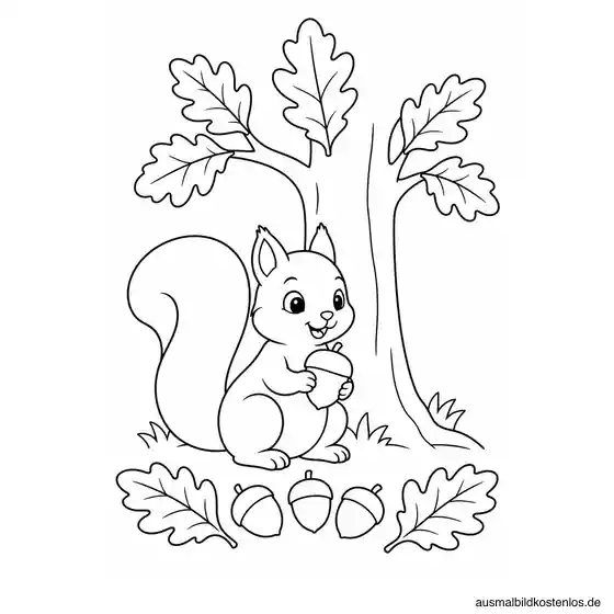 Eichhörnchen sammelt Wintervorräte