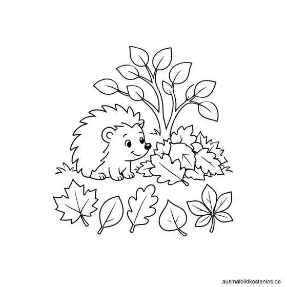 Kleiner Igel im Herbstlaub