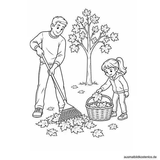 Gemeinsam Herbstlaub sammeln