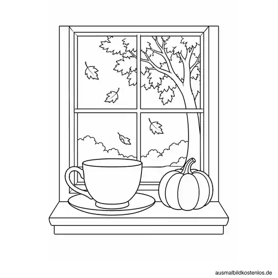 Gemütlicher Tee mit Blick in den Herbstgarten