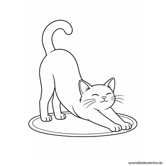 Katze streckt sich nach dem Schlafen