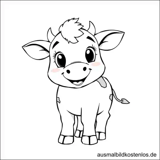 Kuh Ausmalbild für Kinder