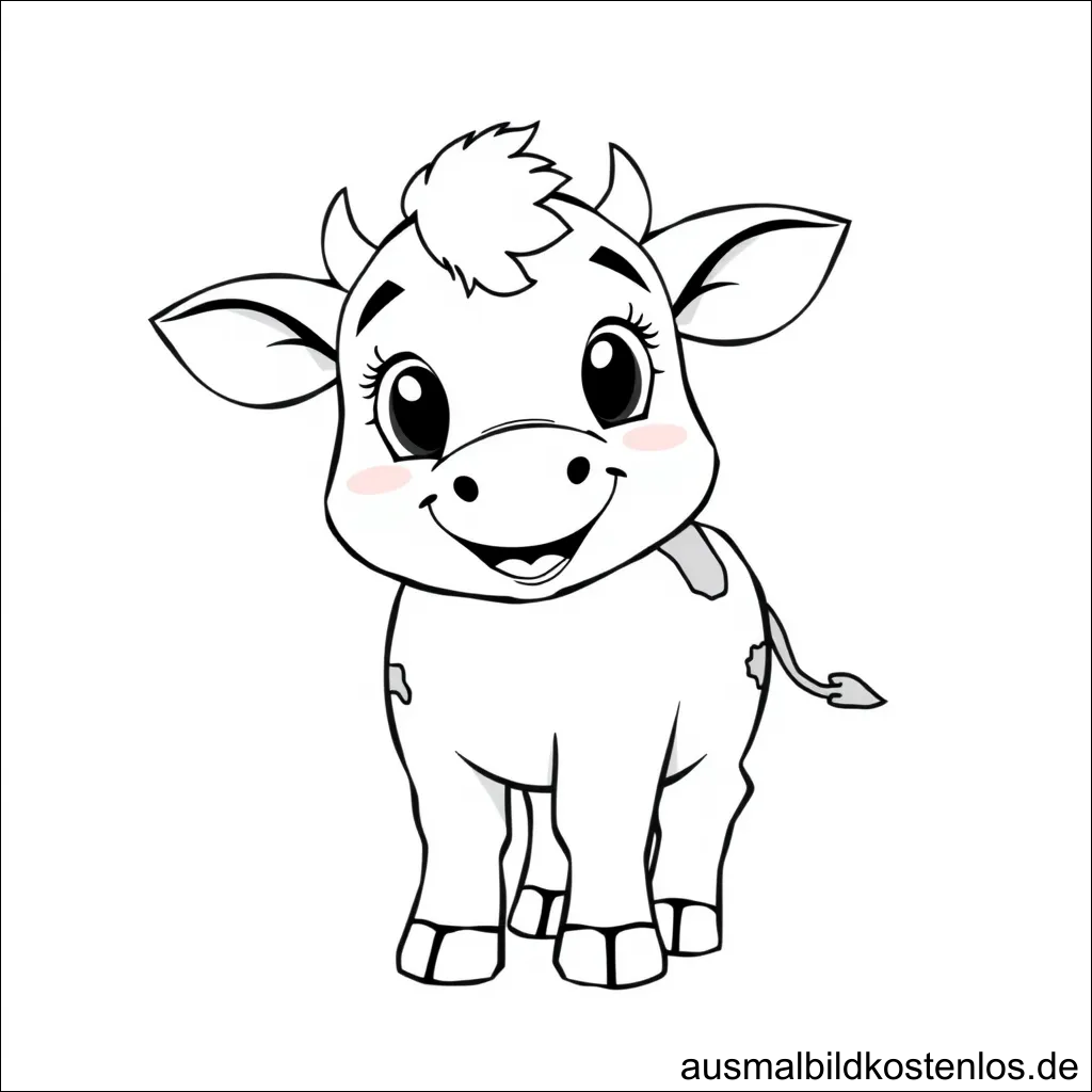 Kuh Ausmalbild für Kinder