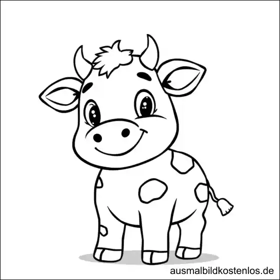 Kuh Malvorlage zum Ausmalen | Kostenlos